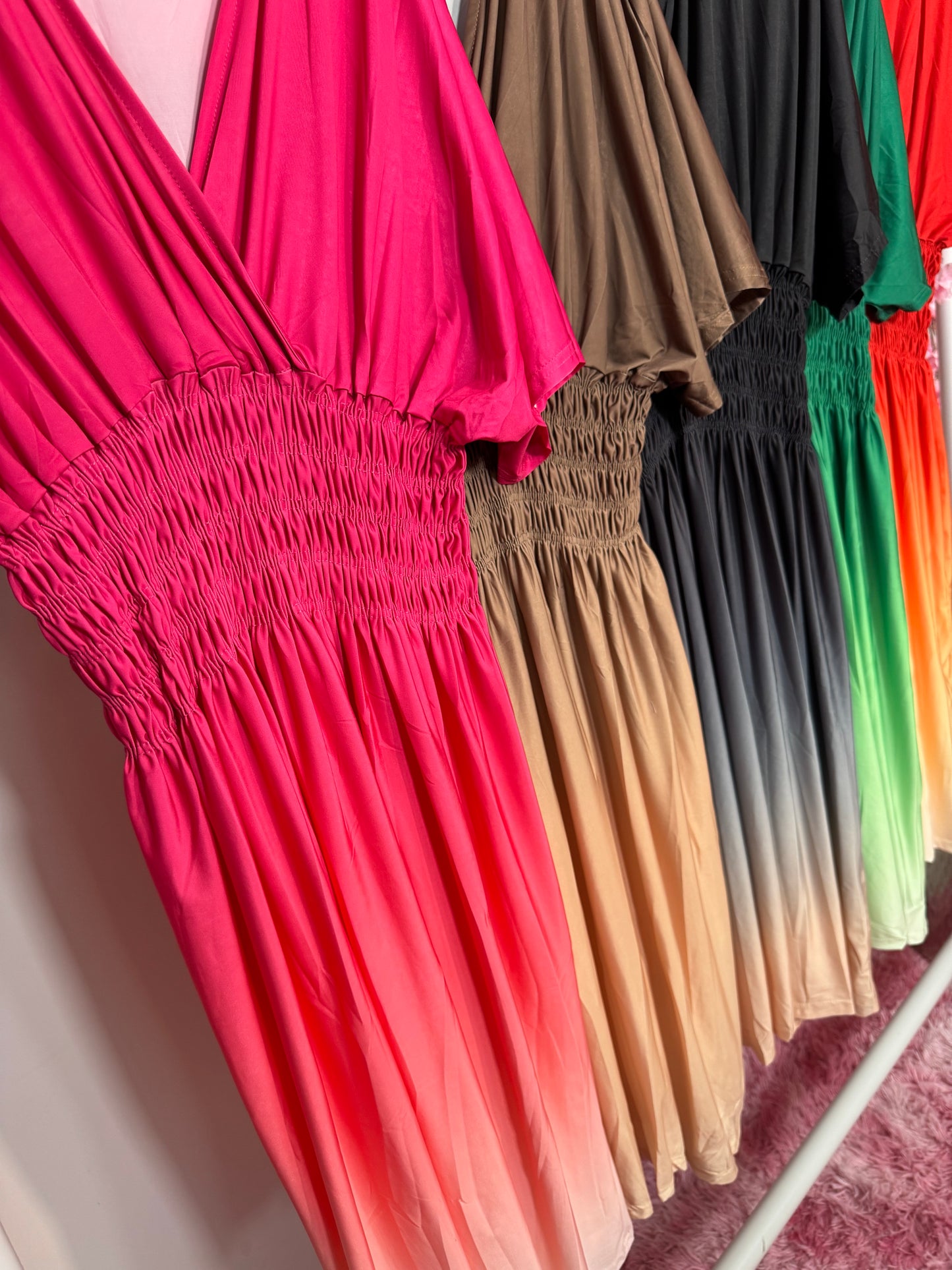 Ombré Effect Slinky MIDI Dress