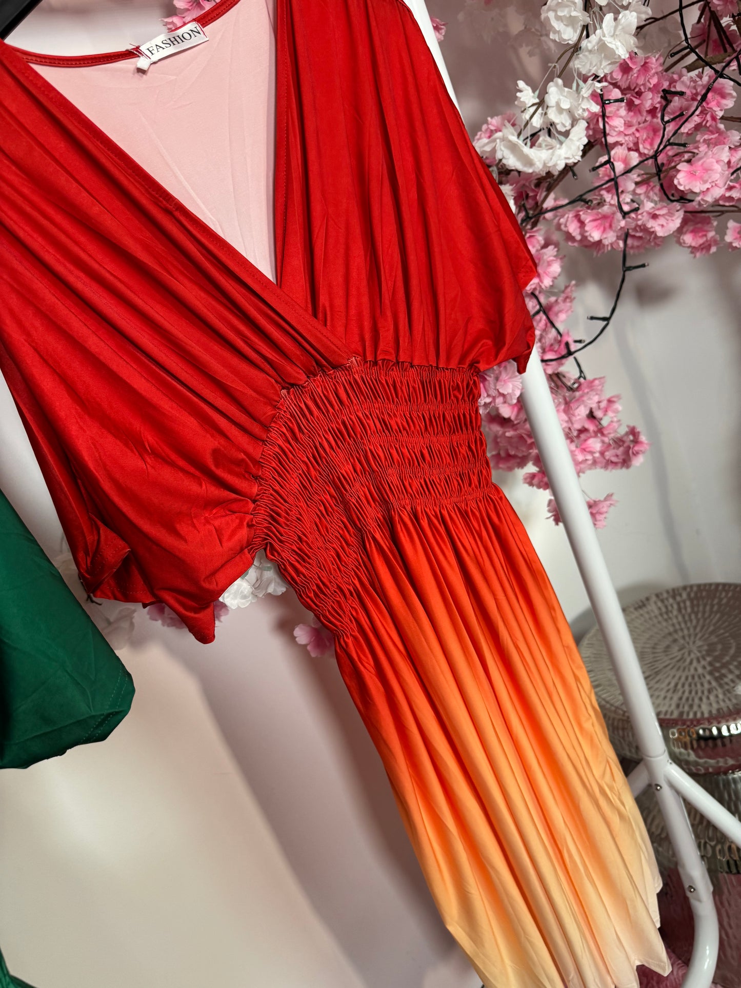 Ombré Effect Slinky MIDI Dress