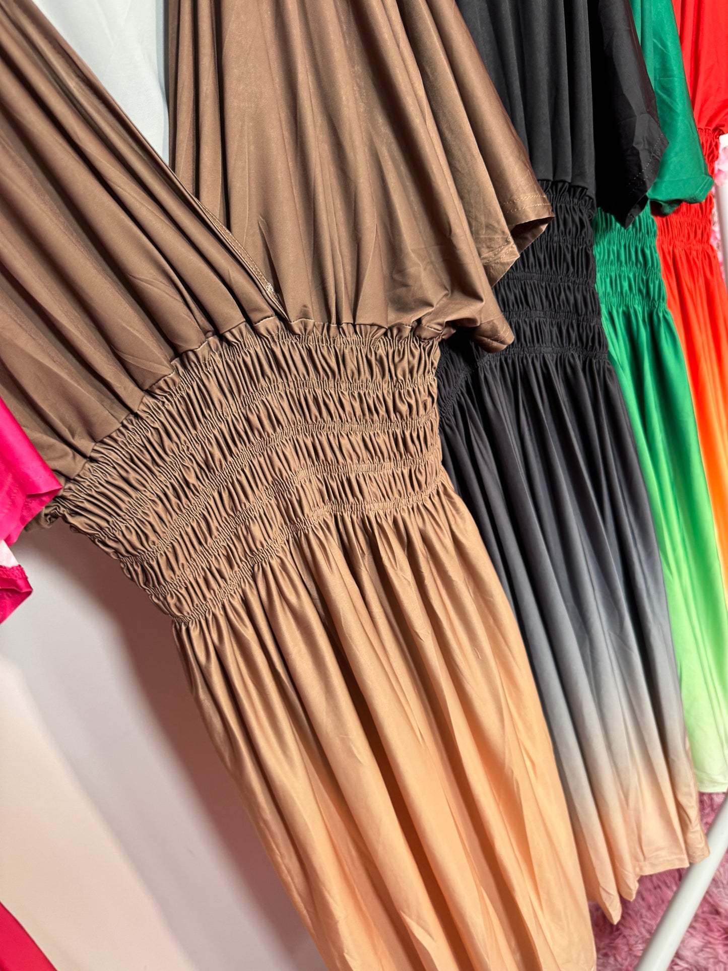 Ombré Effect Slinky MIDI Dress