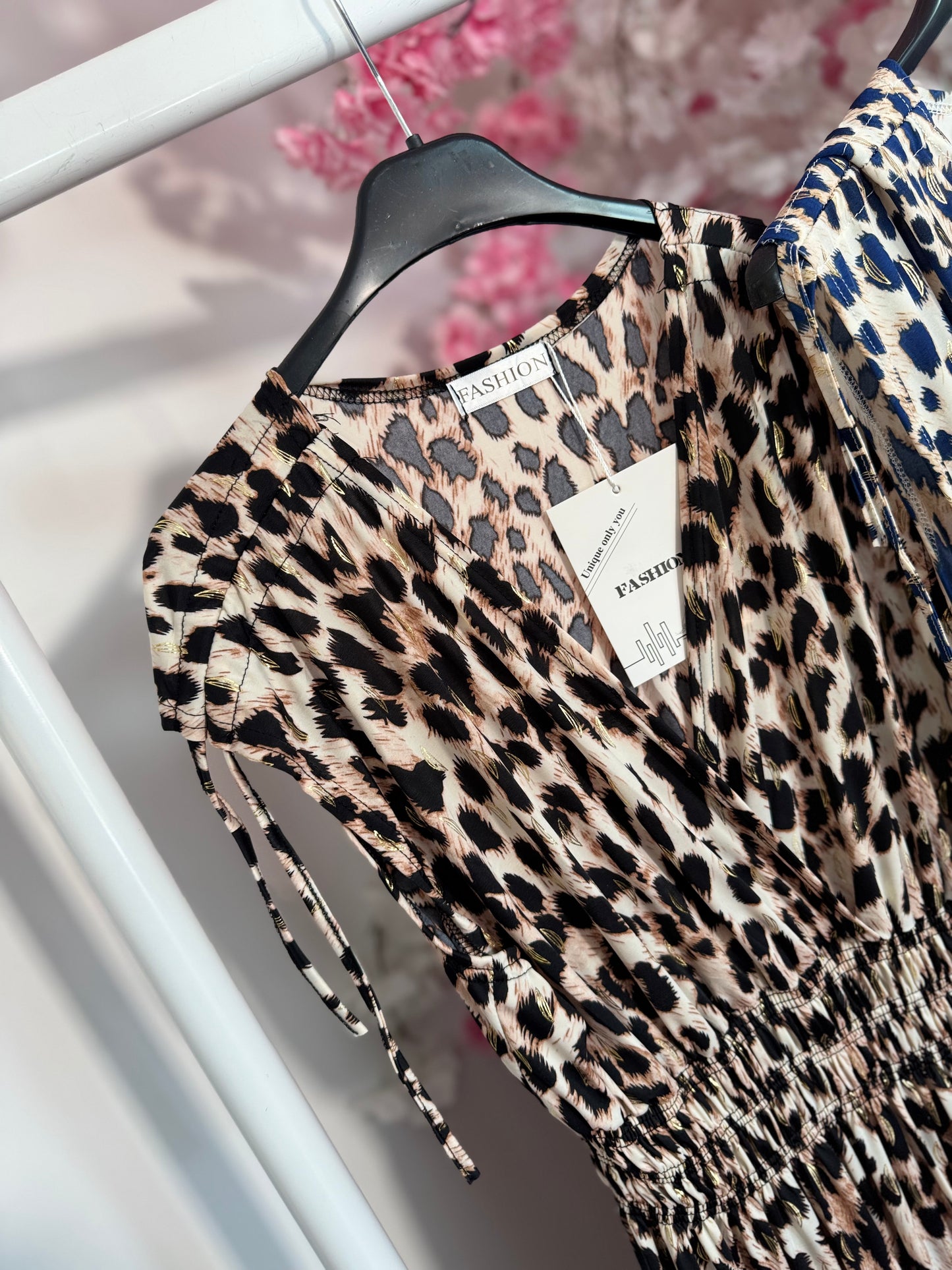 Leopard Print Maxi Slinky Dress