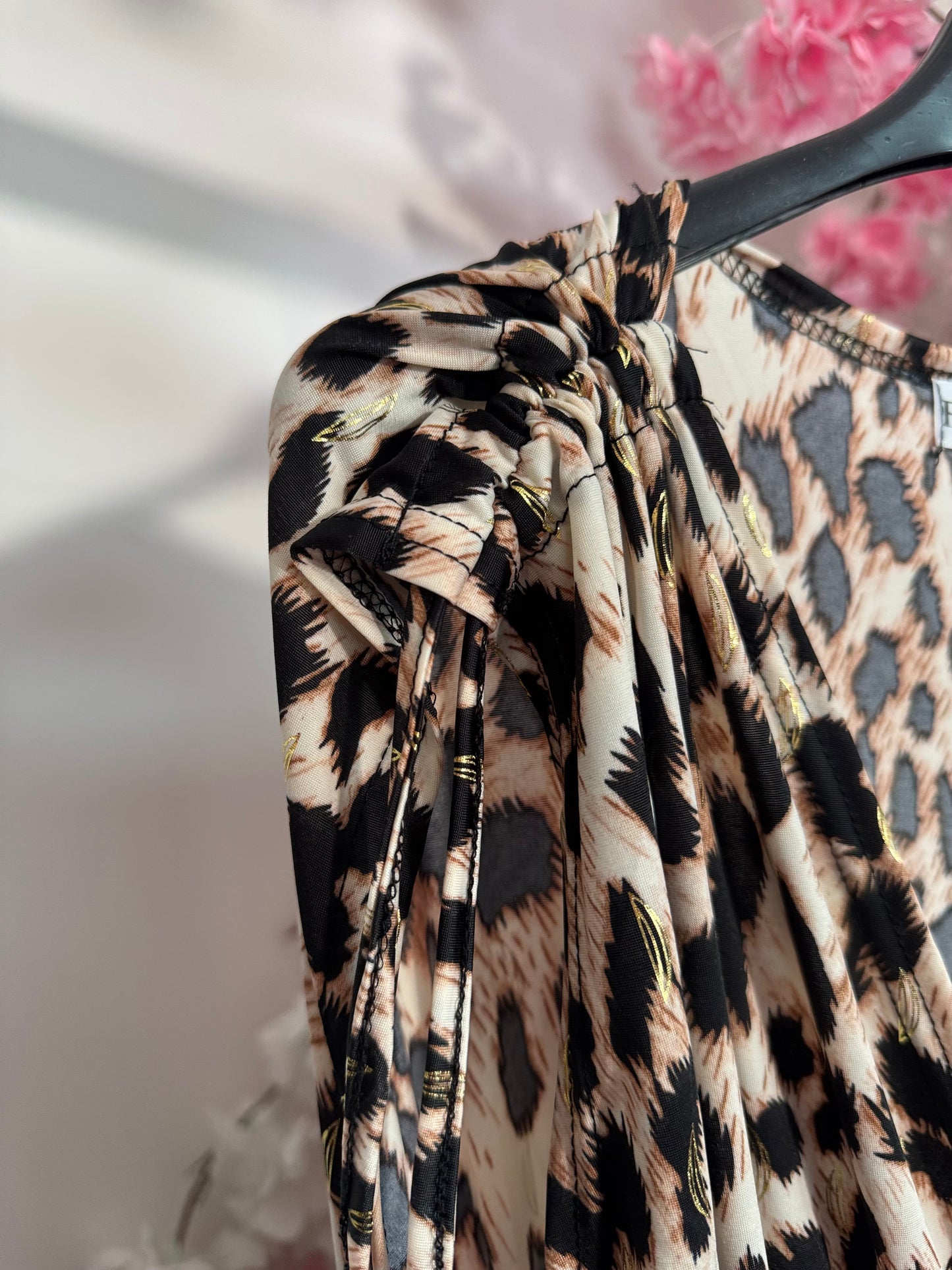 Leopard Print Maxi Slinky Dress