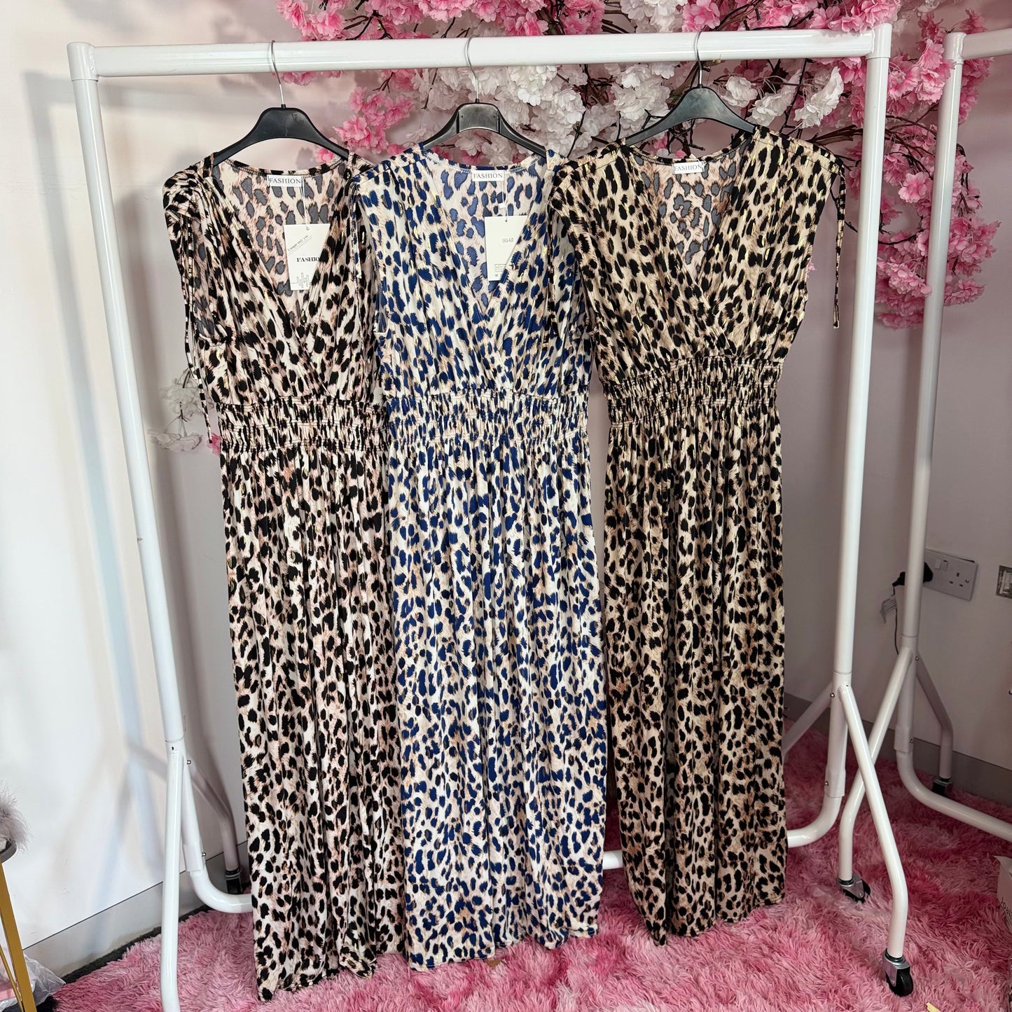 Leopard Print Maxi Slinky Dress