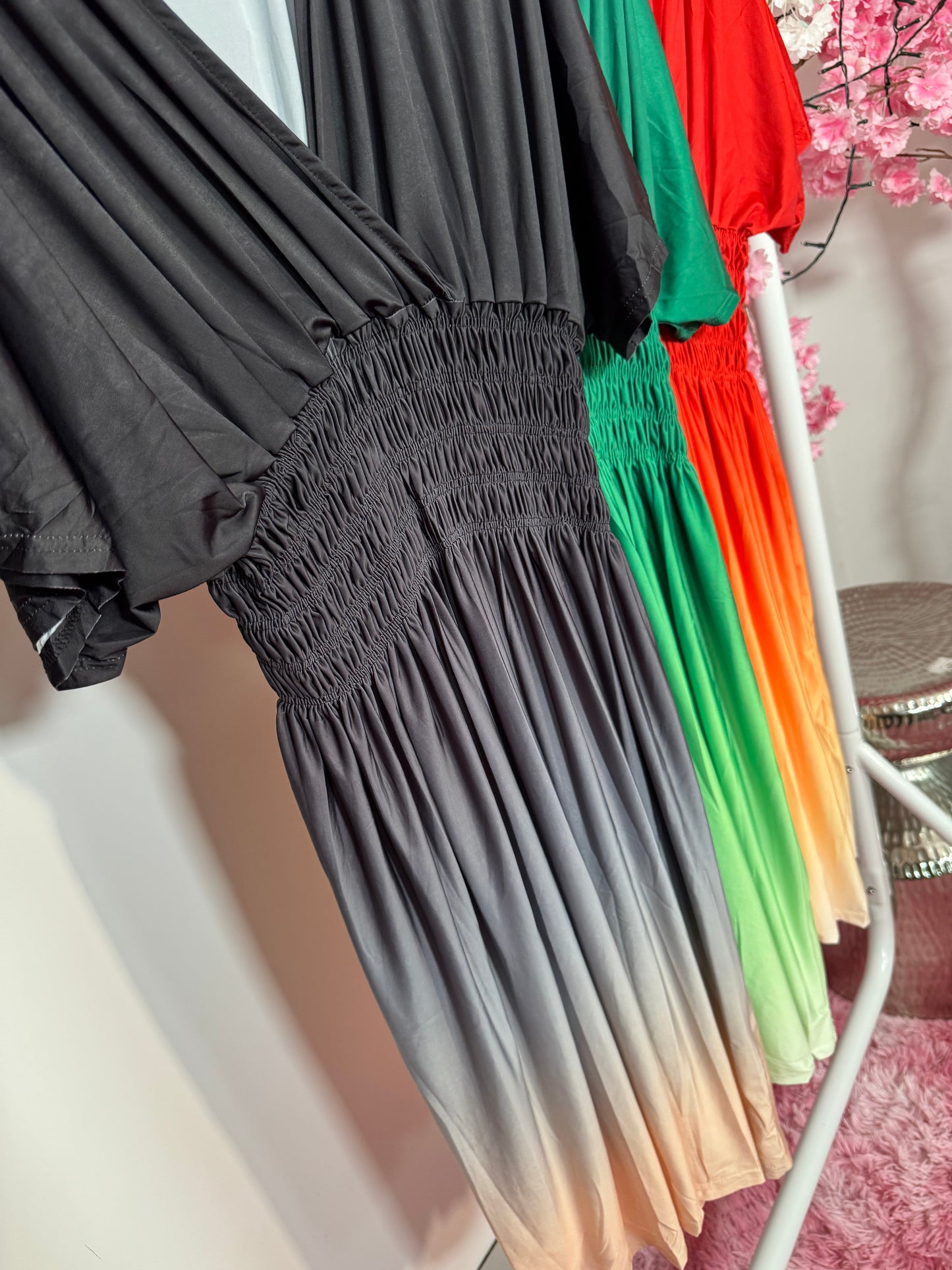 Ombré Effect Slinky MIDI Dress
