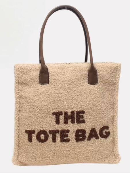 Boucle Teddy Tote Bag (Beige)