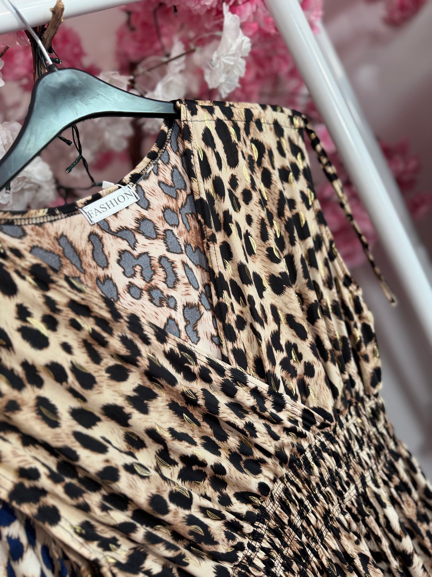 Leopard Print Maxi Slinky Dress