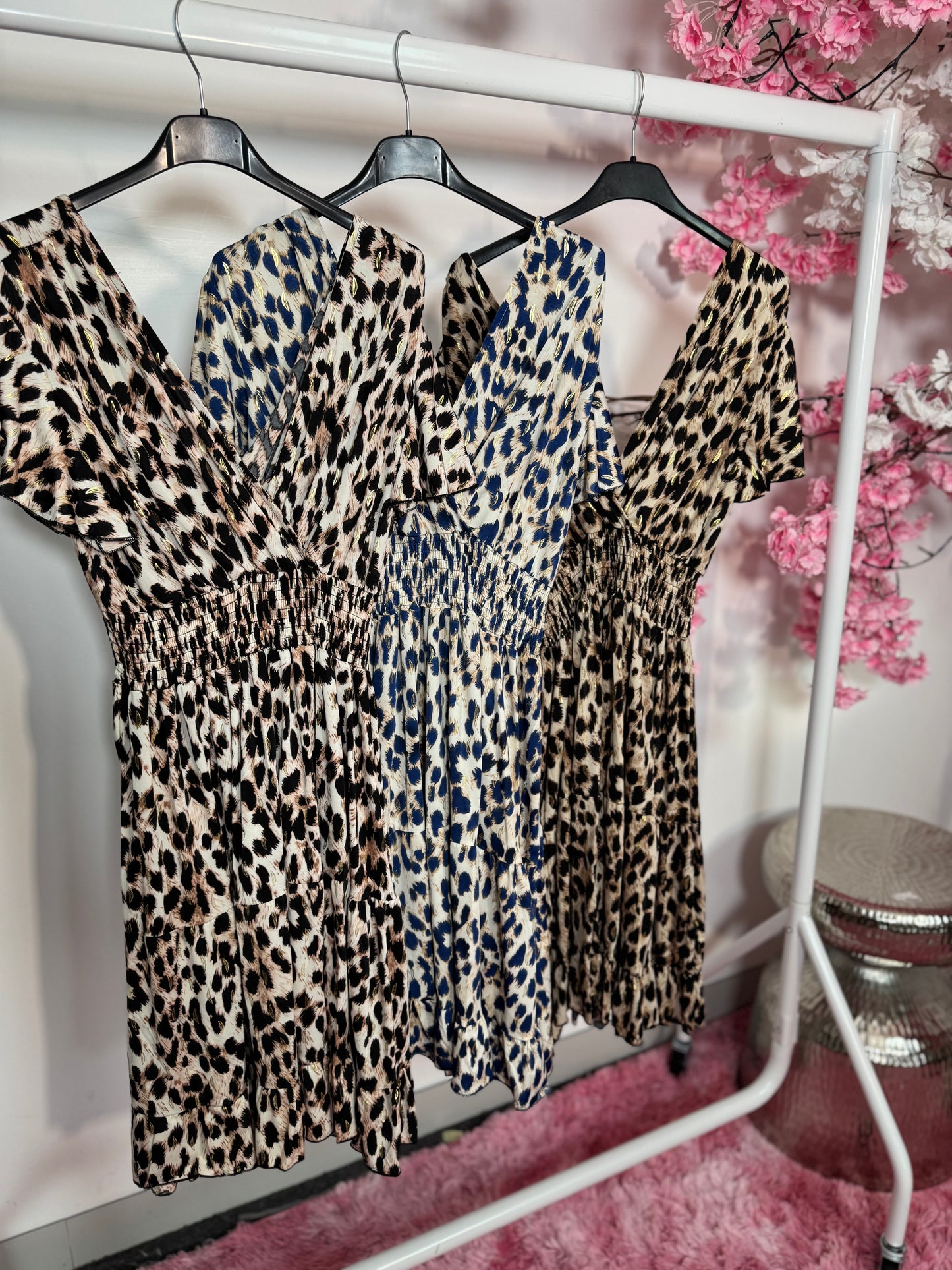 Skater Leopard Slinky Dress