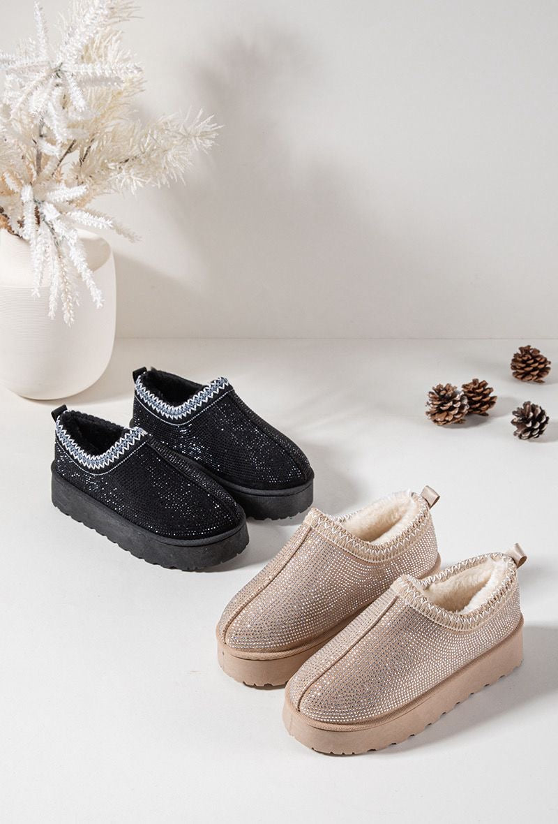 Diamanté Aztec Embroidered Trim Inside or Outside Slipper Slider