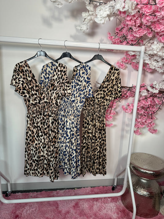 Skater Leopard Slinky Dress